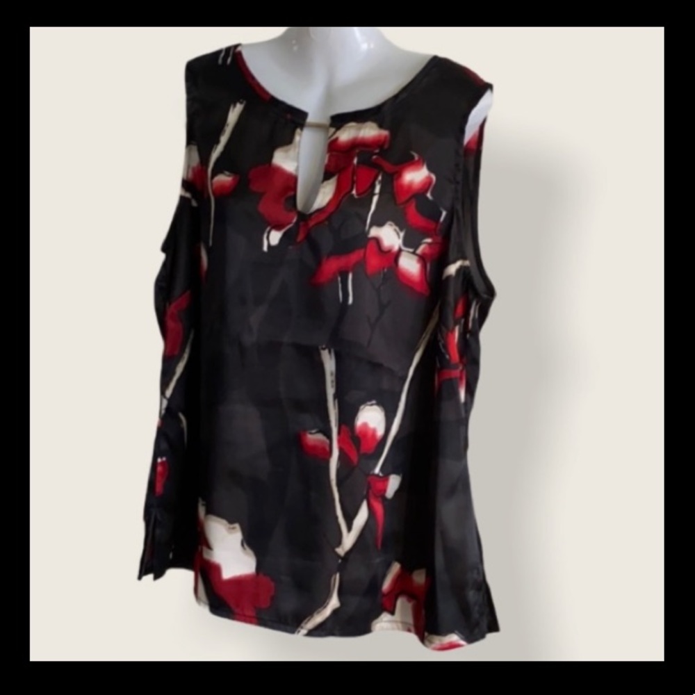 ADDITION ELLE Red, Black & White Sleeveless Top, Blouse, Camisole!!!